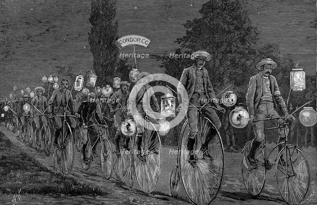 Gathering of the UK cycling clubs at Castle Inn, Woodford, Essex, 1 June 1889. Creator: Unknown.