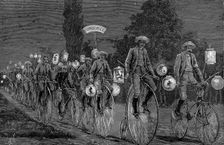 Gathering of the UK cycling clubs at Castle Inn, Woodford, Essex, 1 June 1889. Creator: Unknown