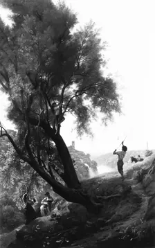 Gathering Olives at Tivoli, 1868. Creator: Francois-Louis Francais