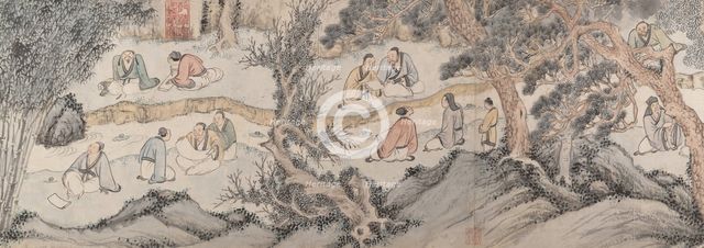 Gathering at the Orchid Pavilion, datable to 1560. Creator: Qian Gu.