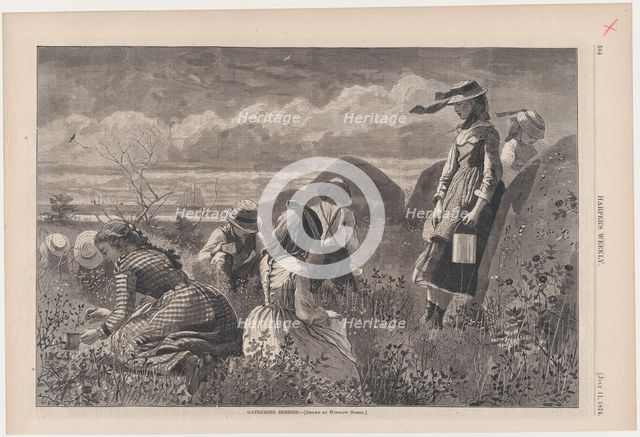 Gathering Berries (Harper's Weekly, Vol. XVIII), July 11, 1874. Creator: W. H. Lagarde.