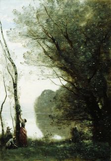 Gathering Fruit at Mortefontaine, between 1800 and 1875. Creator: Jean-Baptiste-Camille Corot