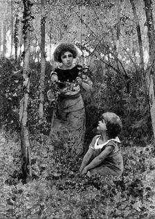 Gathering Ivy for Ball Dresses, drawn by H. Caffieri, 1890. Creator: Lascelles