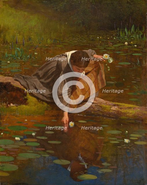 Gathering Lilies, 1865. Creator: Eastman Johnson.