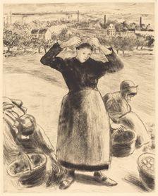 Gathering Potatoes (Recolte de pommes de terre), 1886. Creator: Camille Pissarro