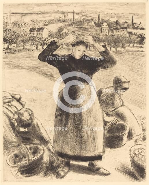 Gathering Potatoes (Recolte de pommes de terre), 1886. Creator: Camille Pissarro.