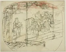 Gathering Salt Water at the Beach, n.d. Creator: Utagawa Kuniyoshi
