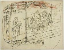 Gathering Salt Water at the Beach, n.d. Creator: Utagawa Kuniyoshi