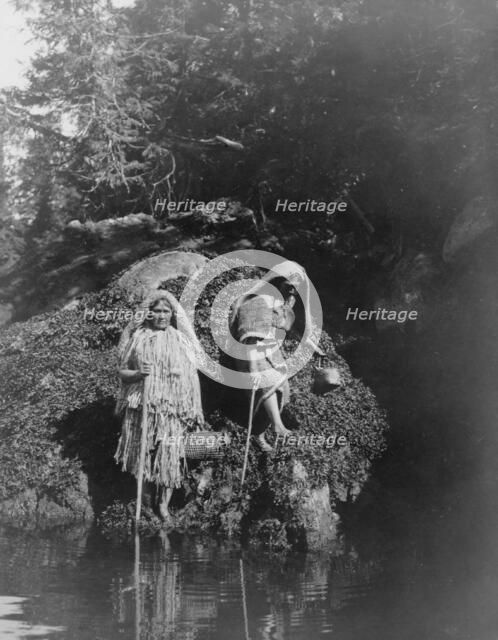 Gathering seaweed-Clayoquot, c1910. Creator: Edward Sheriff Curtis.