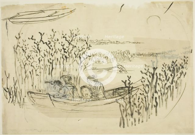Gathering Seaweed at Omori, n.d. Creator: Utagawa Kuniyoshi.