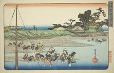 Gathering Shellfish at Low Tide at Susaki (Susaki shiohigari), from the series "Famous..., c1832/34. Creator: Ando Hiroshige