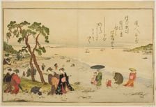 Gathering Shells at Low Tide, from the illustrated book "Gifts from the Ebb Tide (Shiohi..., 1789. Creator: Kitagawa Utamaro