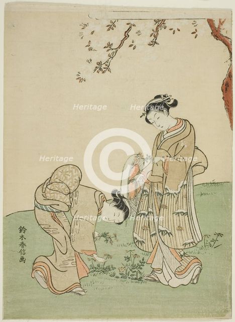 Gathering Spring Flowers, c. 1767. Creator: Suzuki Harunobu.