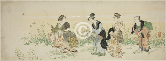 Gathering spring flowers, Japan, n.d. Creator: Kubo Shunman.