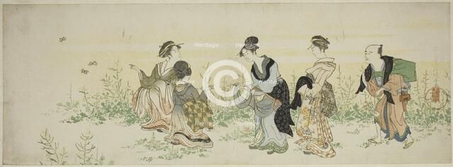 Gathering spring flowers, Japan, n.d. Creator: Kubo Shunman.