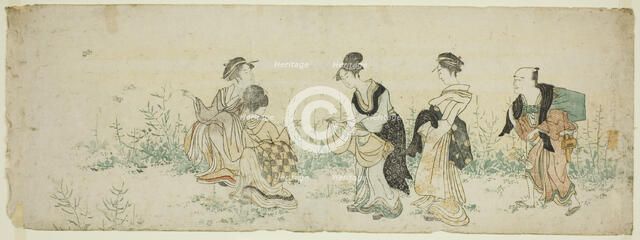 Gathering Spring Flowers, Japan, late 18th/early 19th century. Creator: Kubo Shunman.
