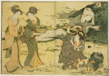 Gathering Spring Herbs, from the illustrated book "Picture Book: Flowers of the..., New Year, 1801. Creator: Kitagawa Utamaro