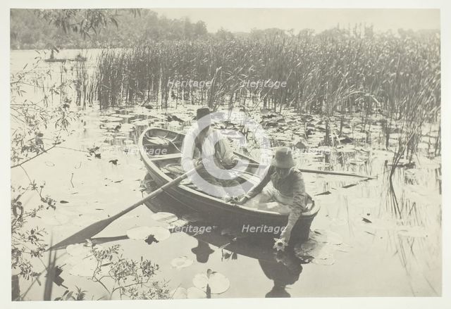 Gathering Water-Lilies, 1886, printed 1886. Creator: Peter Henry Emerson.
