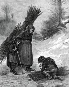 "Gathering Wood" by Edouard Frère, 1876. Creator: Unknown