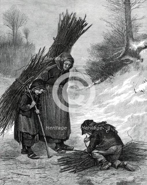 "Gathering Wood" by Edouard Frère, 1876.  Creator: Unknown.