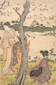 Gathering Young Flowers, late 18th century. Creator: Katsukawa Shuncho