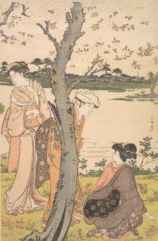 Gathering Young Flowers, late 18th century. Creator: Katsukawa Shuncho