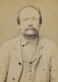 Gatinet. Pierre, Adrien. 50 ans, né le 13/10/43 à Bourges (Cher). Charpentier. Anarchiste...., 1894. Creator: Alphonse Bertillon
