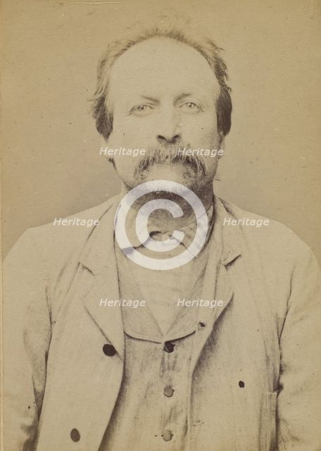 Gatinet. Pierre, Adrien. 50 ans, né le 13/10/43 à Bourges (Cher). Charpentier. Anarchiste...., 1894. Creator: Alphonse Bertillon.