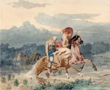 Gauls chased by Roman soldiers, c 1870. Creator: Luminais, Évariste Vital (1822-1896)