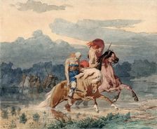 Gauls chased by Roman soldiers, c 1870. Creator: Luminais, Évariste Vital (1822-1896)