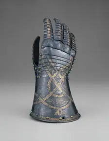 Gauntlet from a Tournament Garniture of a Hapsburg Prince, Augsburg, 1571. Creator: Anton Peffenhauser