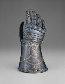 Gauntlet from a Tournament Garniture of a Hapsburg Prince, Augsburg, 1571. Creator: Anton Peffenhauser