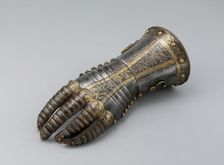 Gauntlet from a Tournament Garniture of a Hapsburg Prince, Augsburg, 1571. Creator: Anton Peffenhauser
