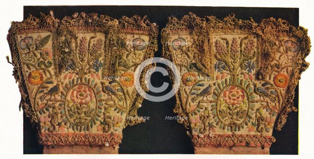 'Gauntlets of a pair of gloves, believed to have belonged to Prince Rupert', c17th century Artist: Unknown.