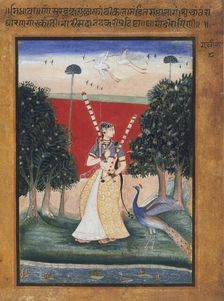 Gauri Ragini, First Wife of Malkos Raga, Folio from a Ragamala (Garland of Melodies), 1605-1606. Creator: Unknown