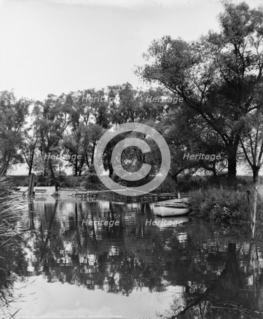 Gauthier's Canal, Lagoon Park, Sandwich, Ontario, between 1900 and 1910. Creator: Unknown.