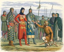 Gaveston's head shown to the Earl of Lancaster 1312 (1864). Artist: James William Edmund Doyle