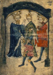 Gawain's return to court, c1375-1400. Creator: Unknown