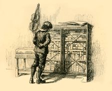 Gazing At Its Covers Through the Lattice Doors of the Cupboard (1907). Creator: Unknown