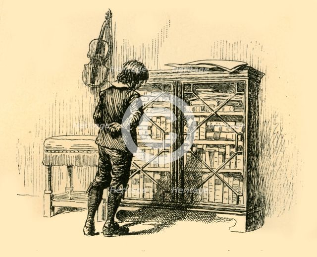 'Gazing At Its Covers Through the Lattice Doors of the Cupboard', (1907). Creator: Unknown.