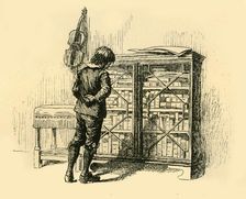Gazing At Its Covers Through the Lattice Doors of the Cupboard (1907). Creator: Unknown