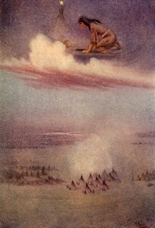 "Gazing downward, she saw the camp of the Blackfeet" 1914. Creator: Unknown