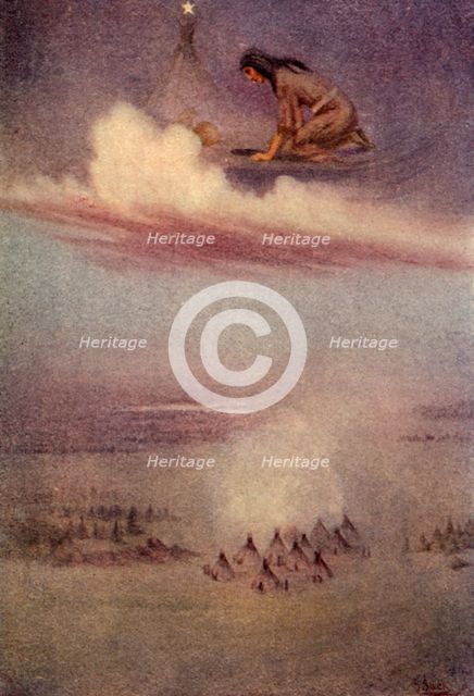 "Gazing downward, she saw the camp of the Blackfeet"', 1914. Creator: Unknown.
