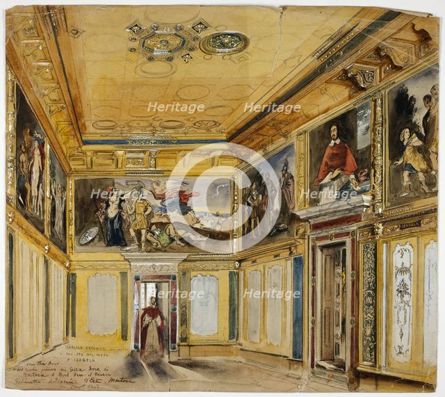 Gabinetto d'Isabella d'Este, Mantua, 1842. Creator: Joseph Nash.
