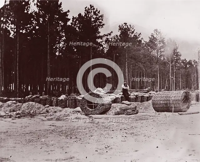 Gabions in Engineers' Camp, Petersburg, 1864. Creator: Tim O'Sullivan.