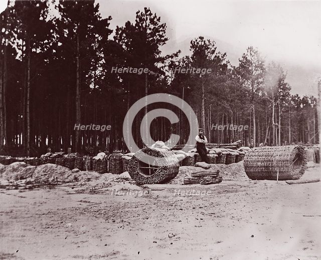 Gabions in Engineers' Camp, Petersburg, 1864. Creator: Tim O'Sullivan.