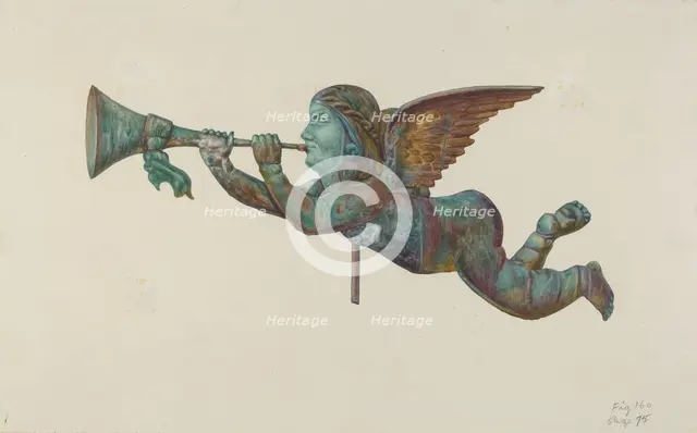 Gabriel Weather Vane, c. 1942. Creator: Harriette Gale.