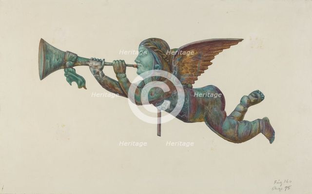 Gabriel Weather Vane, c. 1942. Creator: Harriette Gale.