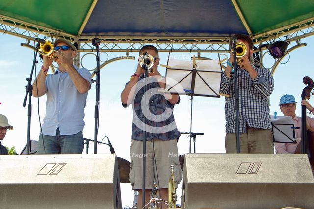 Gabriel Garrick, Chris Coull, Jack Kendon, Love Supreme Jazz Festival, Glynde Place, East Sussex, 20 Artist: Brian O'Connor.