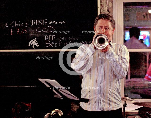 Gabriel Garrick, Epsom Jazz Club, The White Horse, Epsom, Surrey, April 2008. Artist: Brian O'Connor.